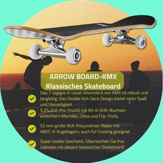 Tavolo da Skate Mini Cruiser Classico - 22" e 27" Progettato per Attività Outdoor e Viaggi di Lavoro e Ritorno Casa Tavolo da Skate Penny Cruiser Board 

Specifica tecnica: 
- Lunghezza: 22" e 27"
- Modello: KMX Classic Mini