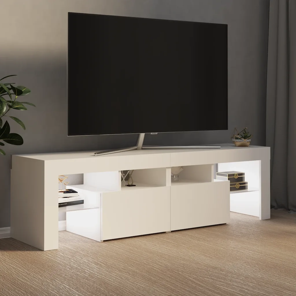 Mobile Porta TV con Luci LED Bianco 140x36,5x40 cm 804364
