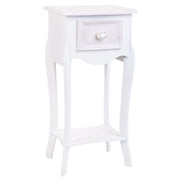 Tavolo in legno con 1 cassetto e 1 ripiano bianco 34x28x71