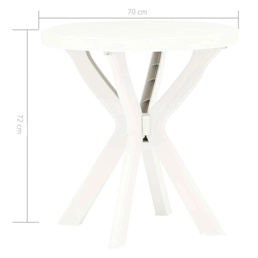 Bistro Table, White, 70 Cm, Plastic