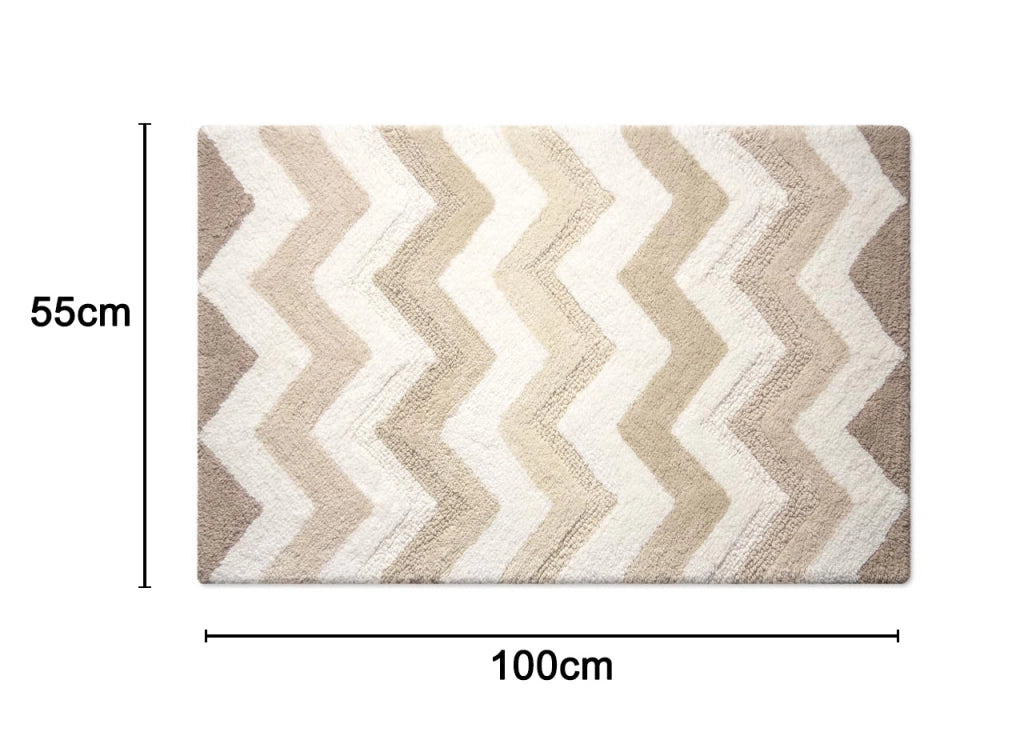 Tappeto Casa Bagno Cotone Spugna Morbida Antiscivolo Tono Su Tono Corner - 55x100 - Naturale