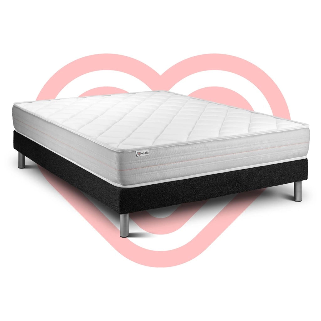 Letto con materasso VITALMEMO 150 x 200 cm Rete Kit Nero