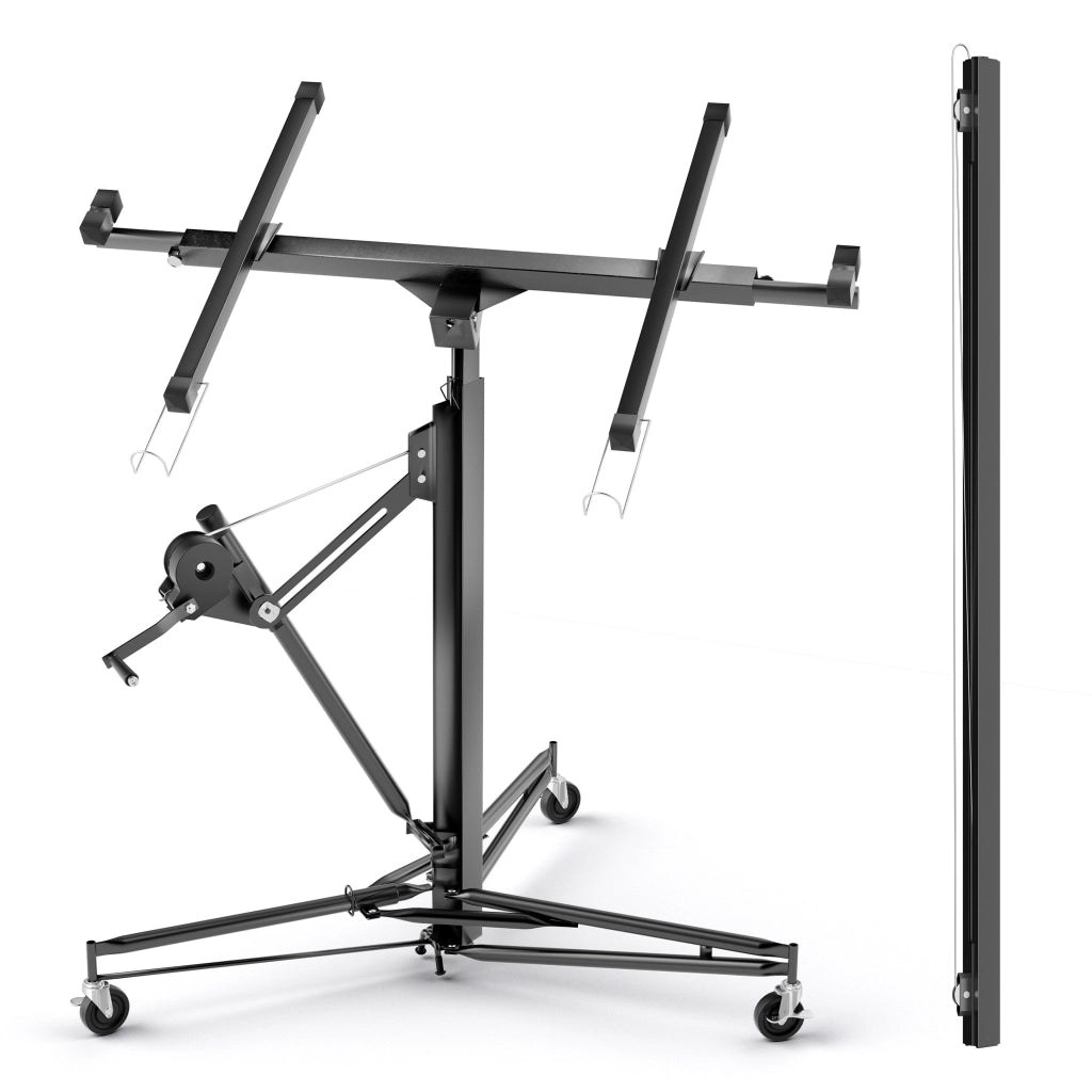 Sollevatore pannelli cartongesso con prolunga, max 68kg, Carrello Alzapannelli Alzalastre