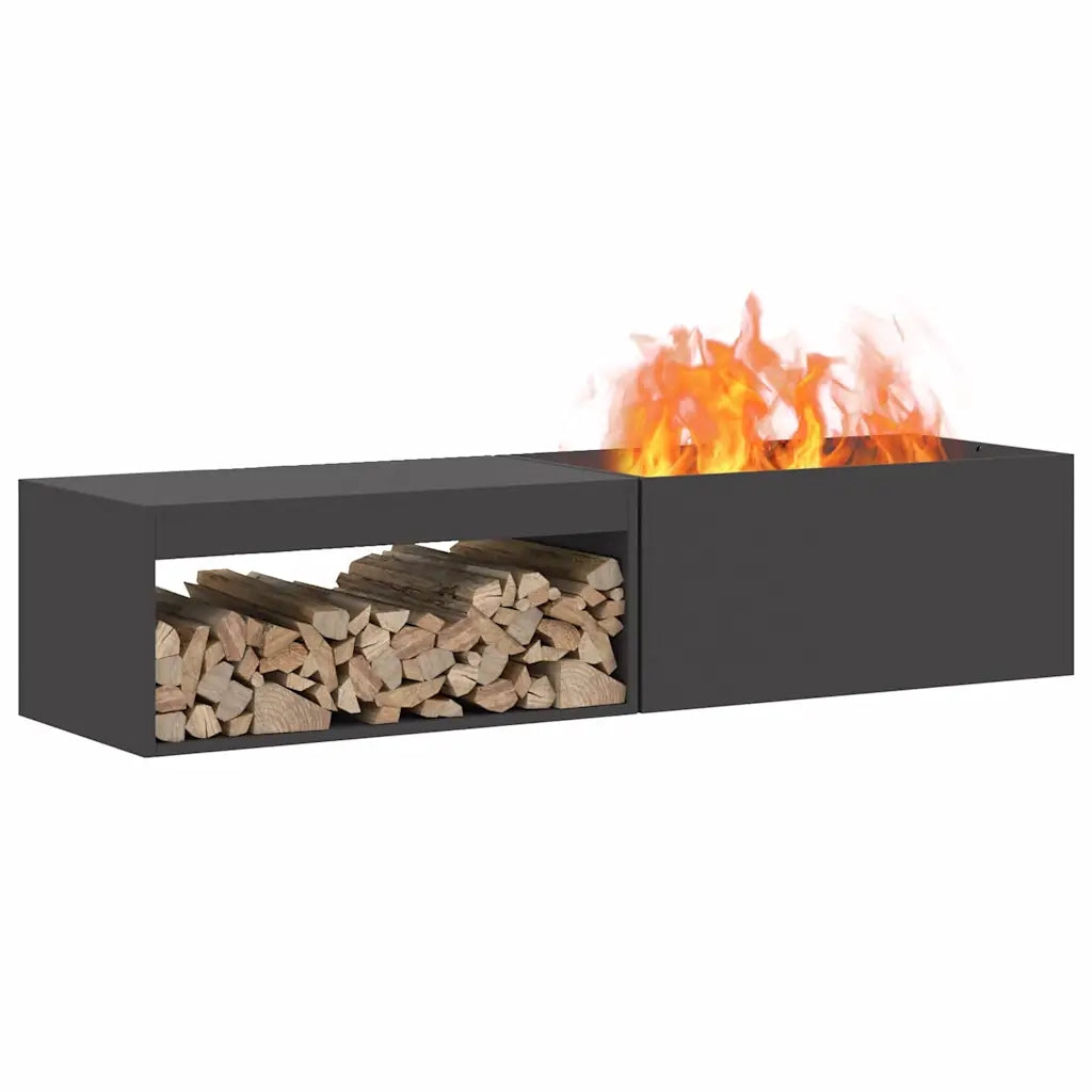 Focolare Nero 160 x 45 x 35 cm Acciaio CFW9244231