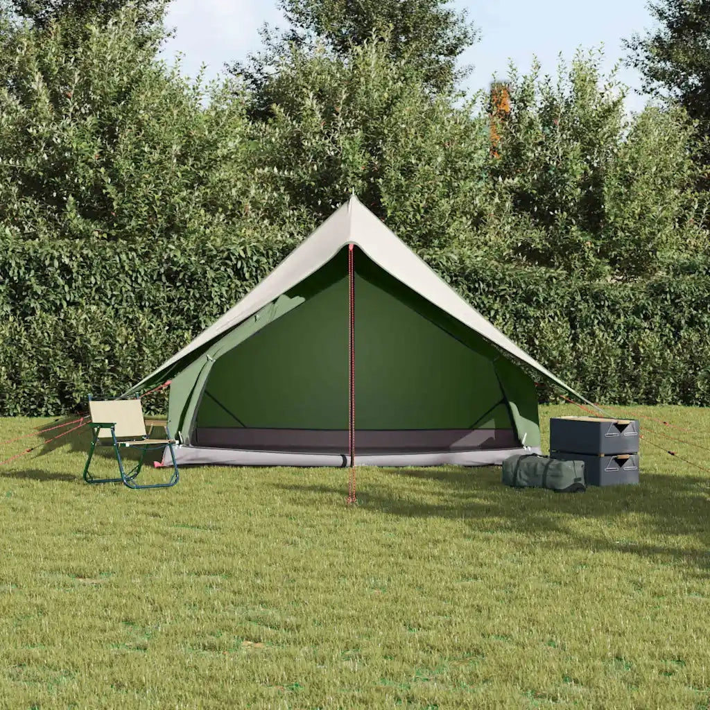 Tenda Familiare con tetto Verde e Bianco 256 x 256 x 185 cm 4100676