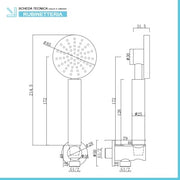 Kit doccia cromato con doccetta 8 cm e flessibile antitorsione 150 cm