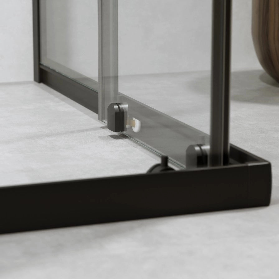 Box Doccia 3 Lati 80x80x80 Cm Scorrevole h190 Profili Nero Opaco Cristallo 6mm Trasparente| Neat