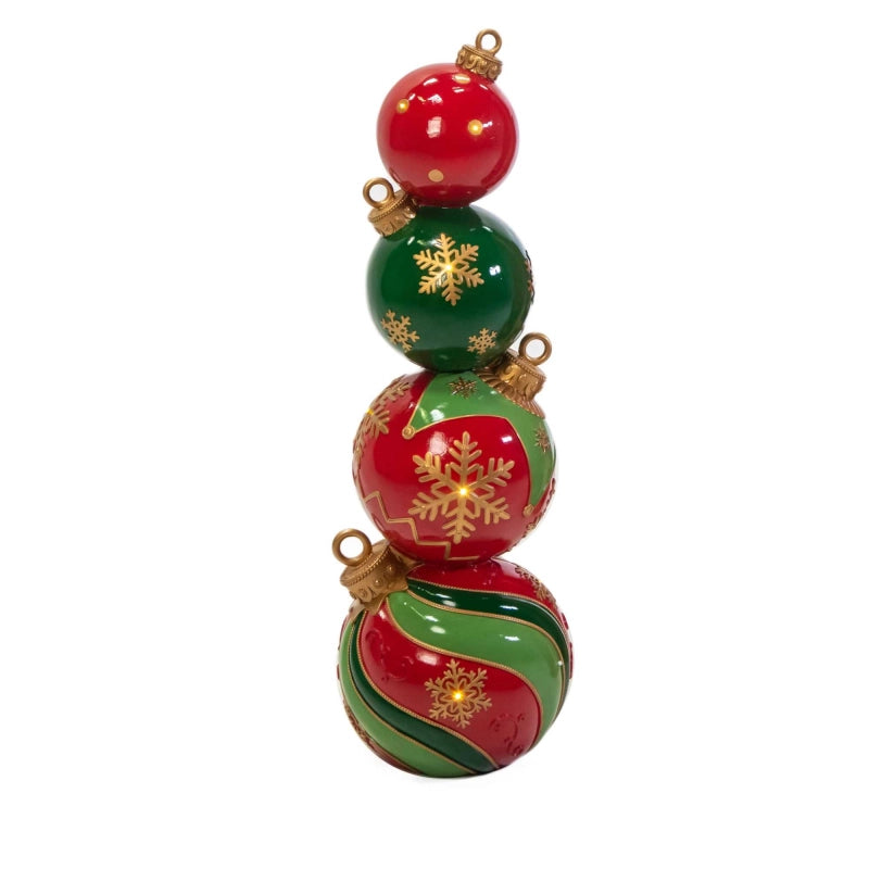 Sfera resina torre con led verde e rosso cm ø29,5h90