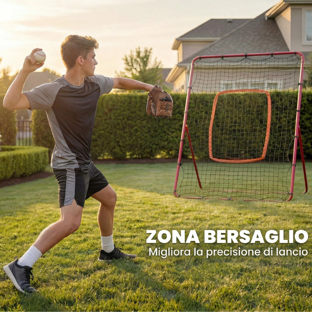 Rete da Rimbalzo Portatile per Calcio 112x100x180 cm con 4 Angolazioni Regolabili