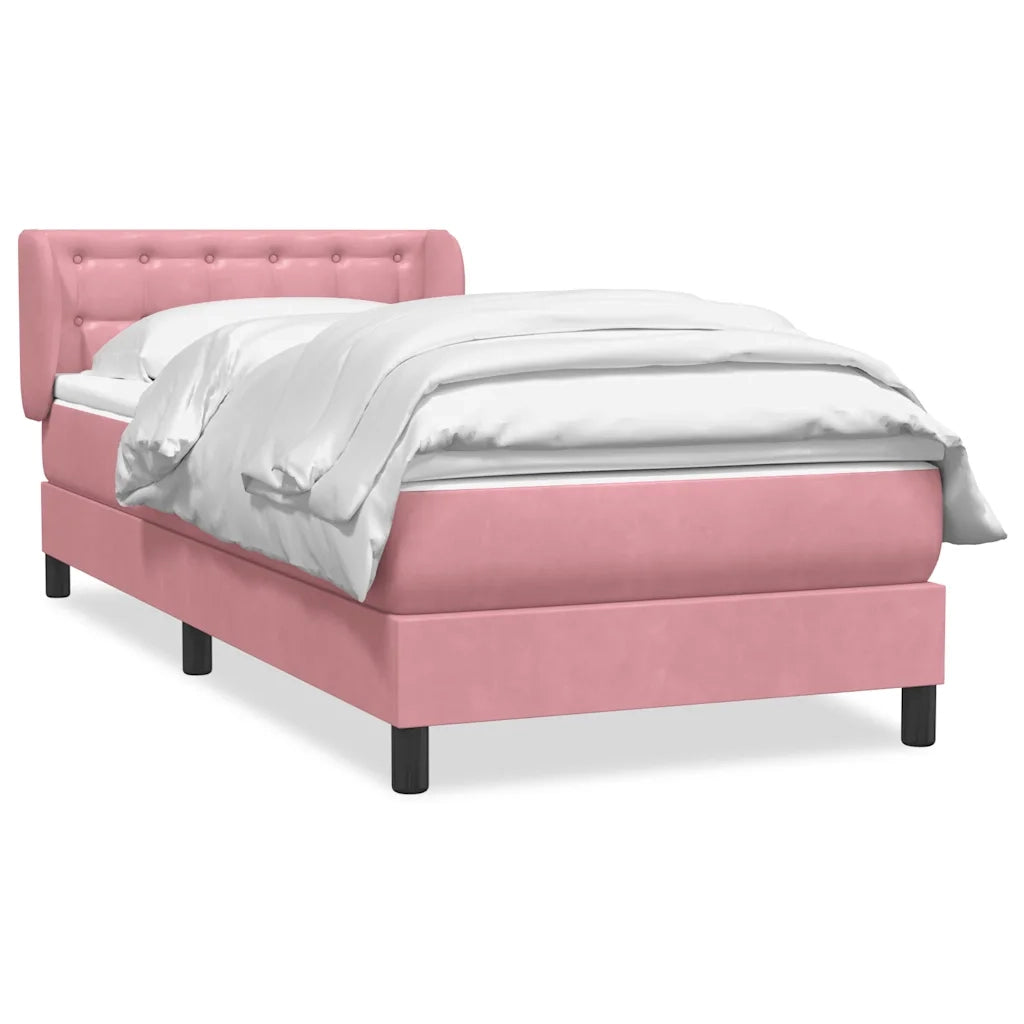 vidaXL Giroletto a Molle con Materasso Rosa 90x220 cm Velluto