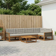 Set di divani da esterno 6 pcs Naturale e Grigio chiaro 3382579