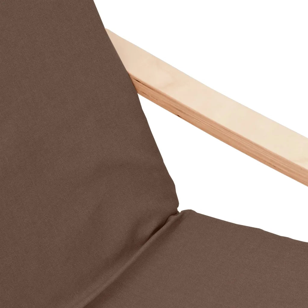 Poltrona | Sedia Relax con Poggiapiedi Marrone Scuro in Tessuto