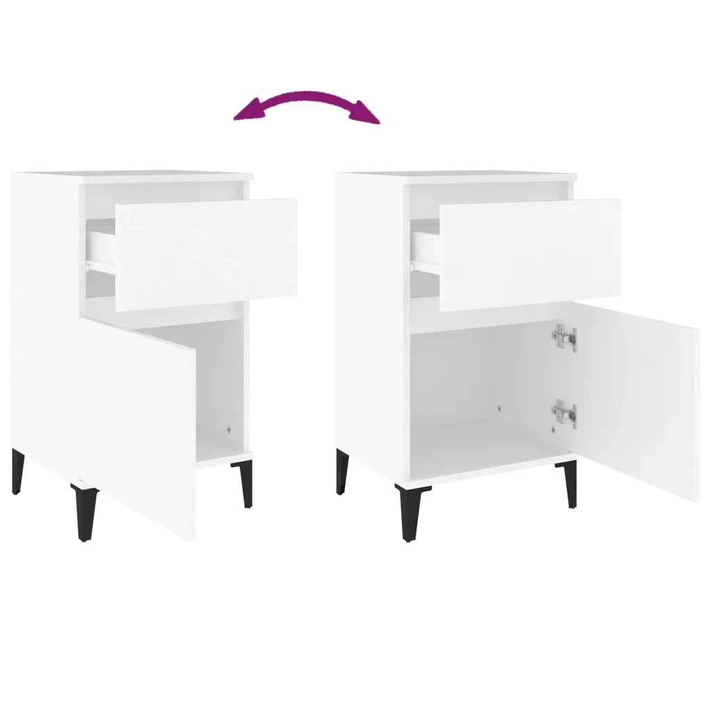 Comodini 2pz Bianchi 40x35x70 cm 819709