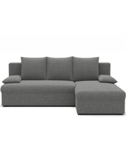 Divano ad angolo Grigio 3 posti letto aggiuntivo 206x90x146cm GINA