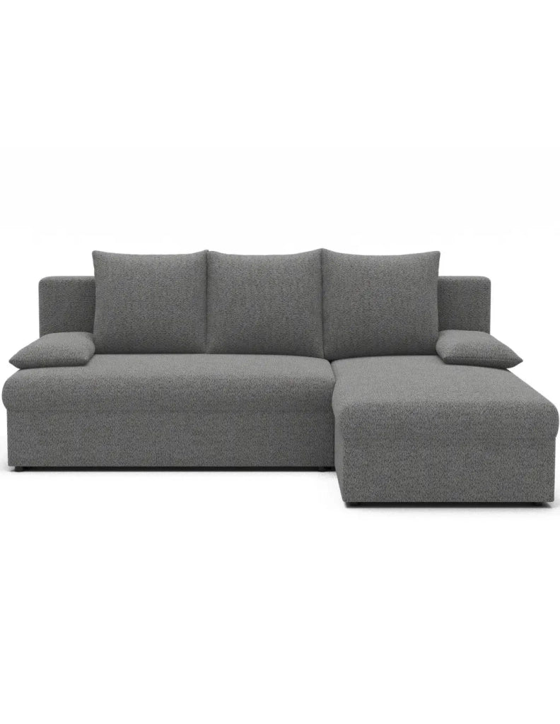 Divano ad angolo Grigio 3 posti letto aggiuntivo 206x90x146cm GINA