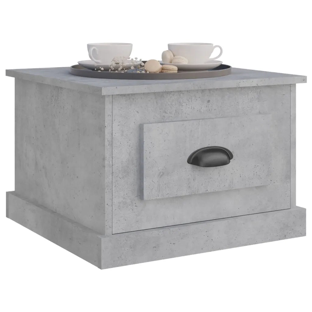 Tavolino da Salotto Grigio Cemento 50x50x35cm Legno Multistrato 816252