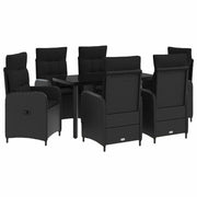 Set Tavolo da Salotto con cuscino con cuscino 7 pcs Nero