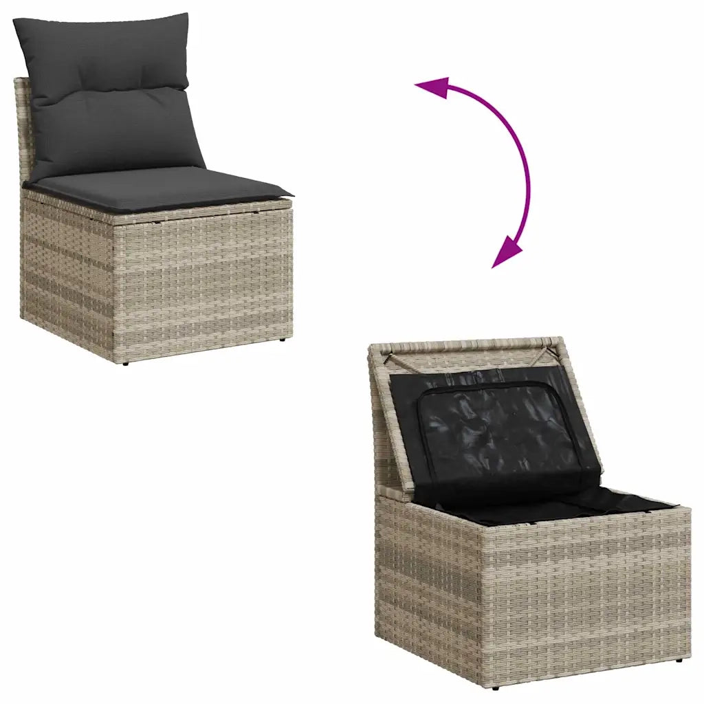 Set di divani 9 pcs Grigio chiaro e grigio scuro polyrattan 3354651