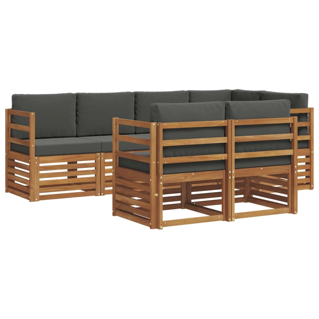 Set divano sezionale con cuscino 7 pcs Naturale e Antracite 3374952