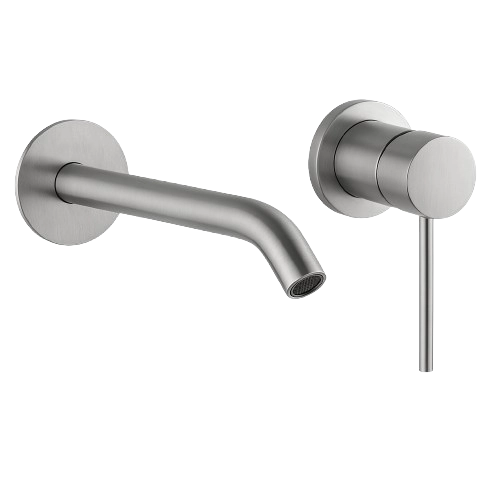 Miscelatore lavabo parete 265 mm AISI 316L spazzolato Testori