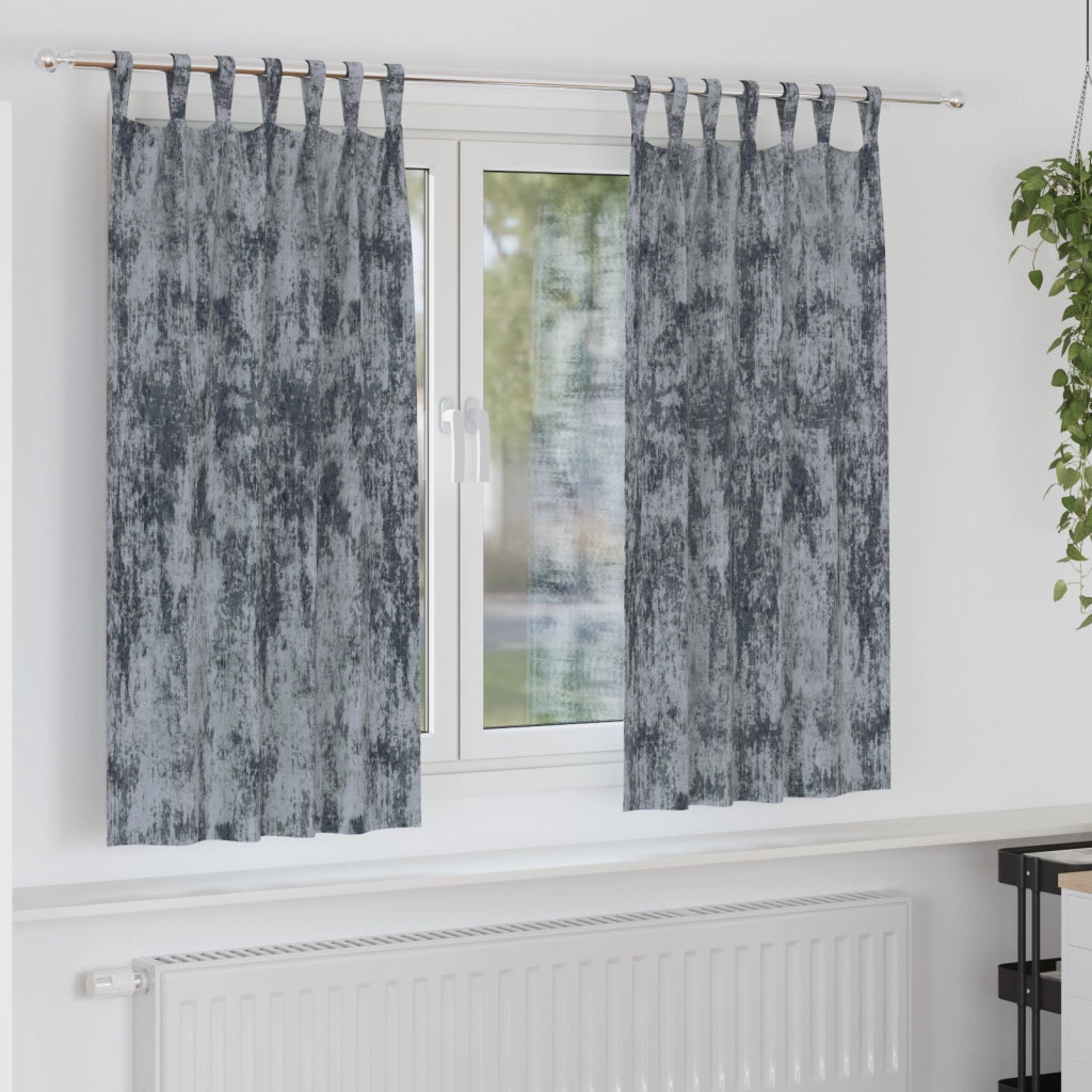 Tende in Velluto 2 pz con occhielli Grigio Argento 175x140 cm