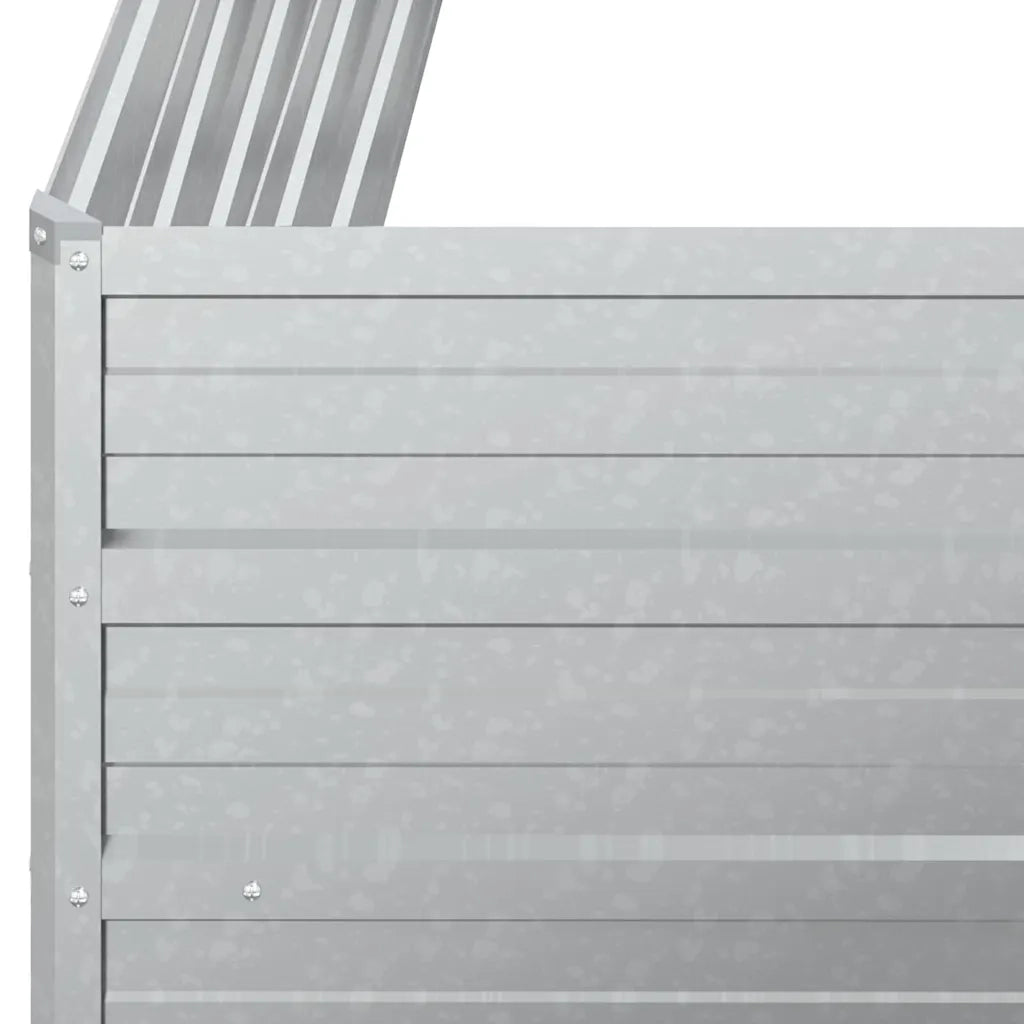Fioriere | Cassetta per fiori | Letto Rialzato Giardino 100x40x45 cm in Acciaio Zincato Argento
