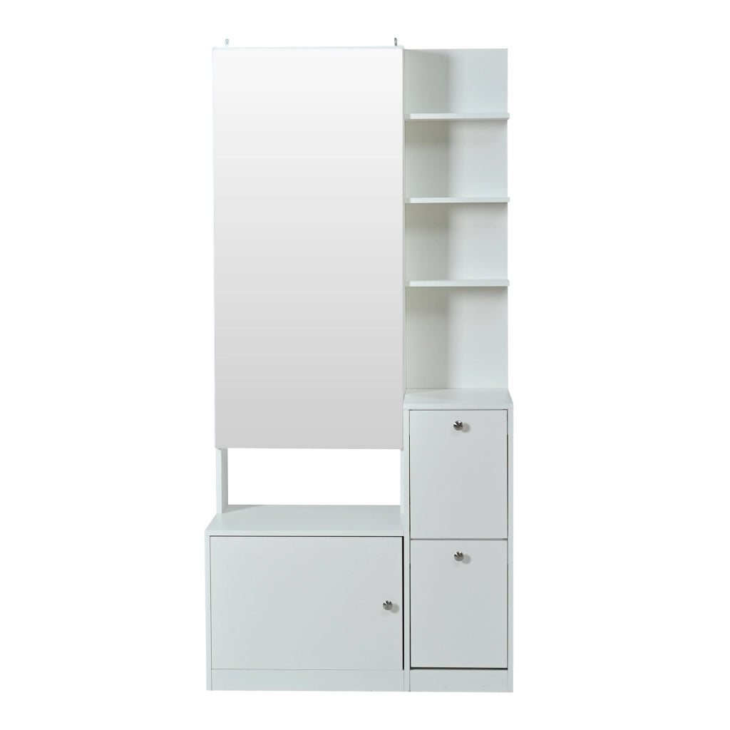 Armadio Ingresso con Specchio e Scarpiera ¨C MINIMAL ¨C Bianco, 2 Ante, 85x40x180