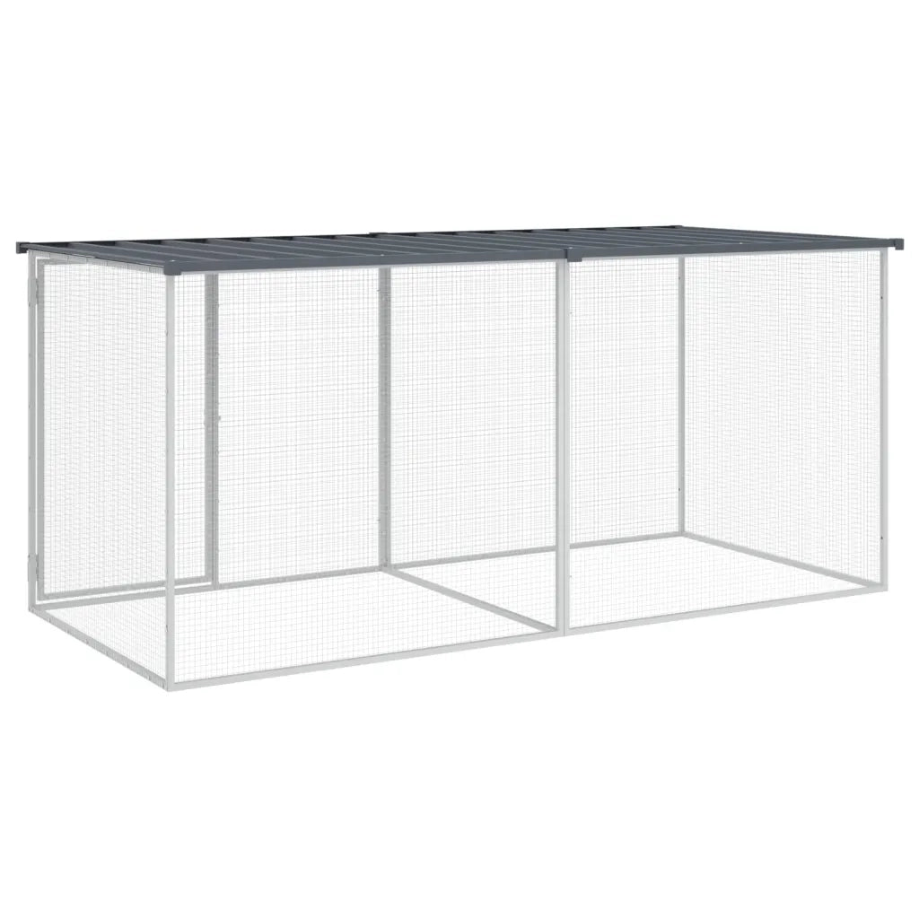 Gabbia per polli con tetto antracite 203x98x90 cm in acciaio zincato 3189049