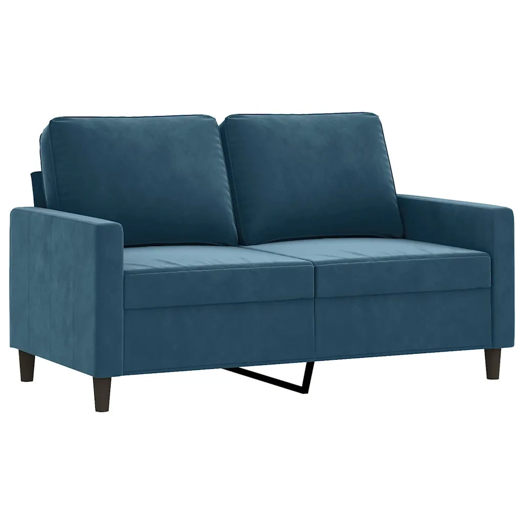 Set di Divani 3 pz con Cuscini Blu in Velluto 3201963