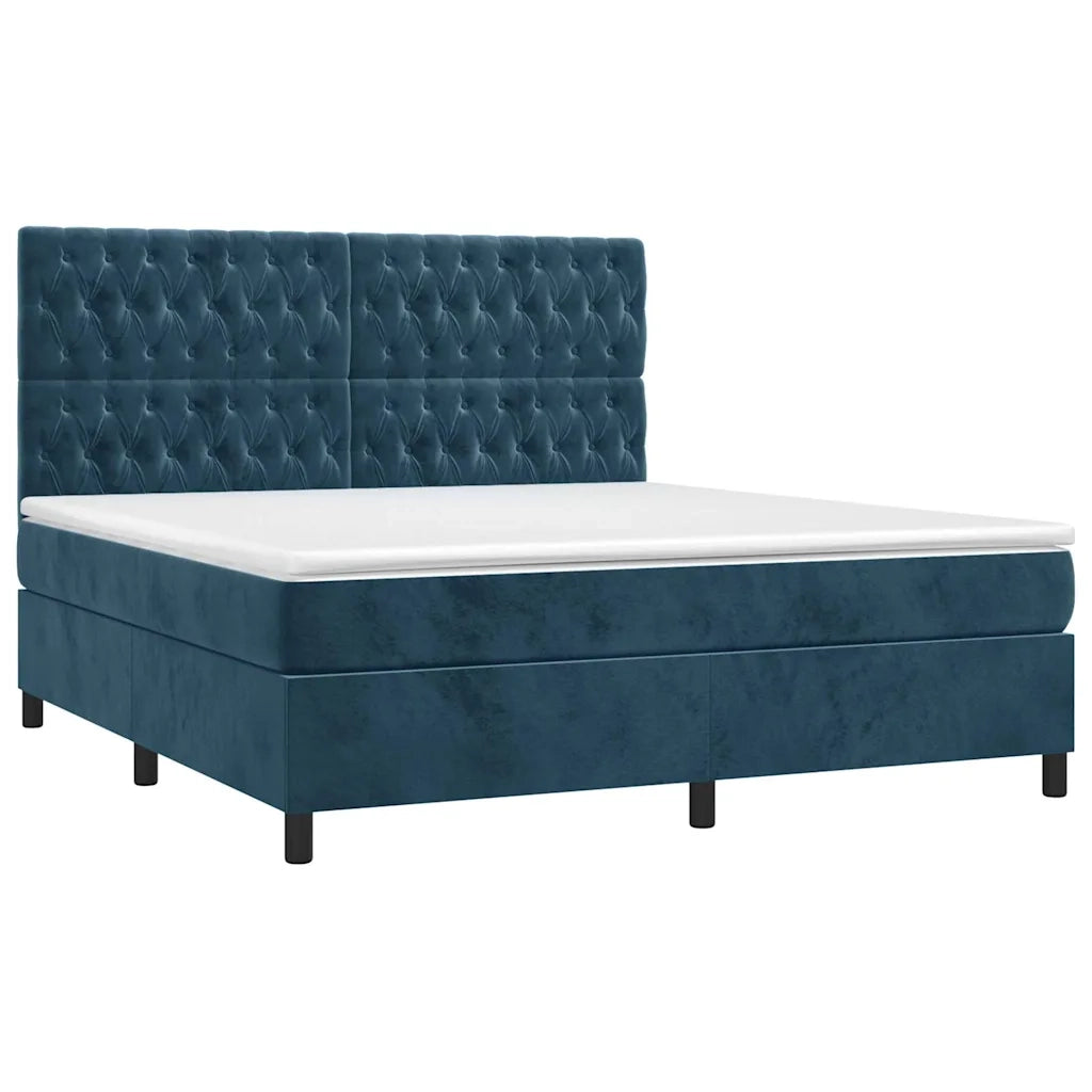 Letto a Molle con Materasso e LED Blu Scuro 160x200 cmcod mxl 99120