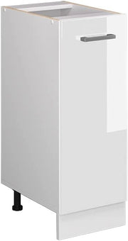 Armadio cucina dispensa alto R-Line, Bianco lucido, 30 cm senza piano di lavoro, per la libera combinazione all'interno di sistemi cucina modulari