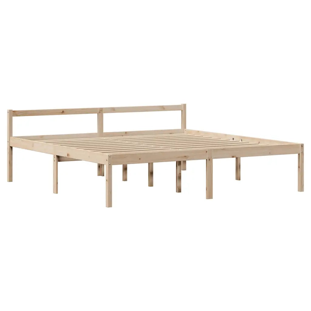 Letto per Anziani con Testiera 200x200 cm Legno Massello Pino 3305873
