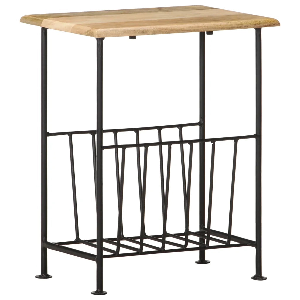 Portariviste 40x30x50 cm in Legno Massello di Mango e Acciaio cod mxl 76402