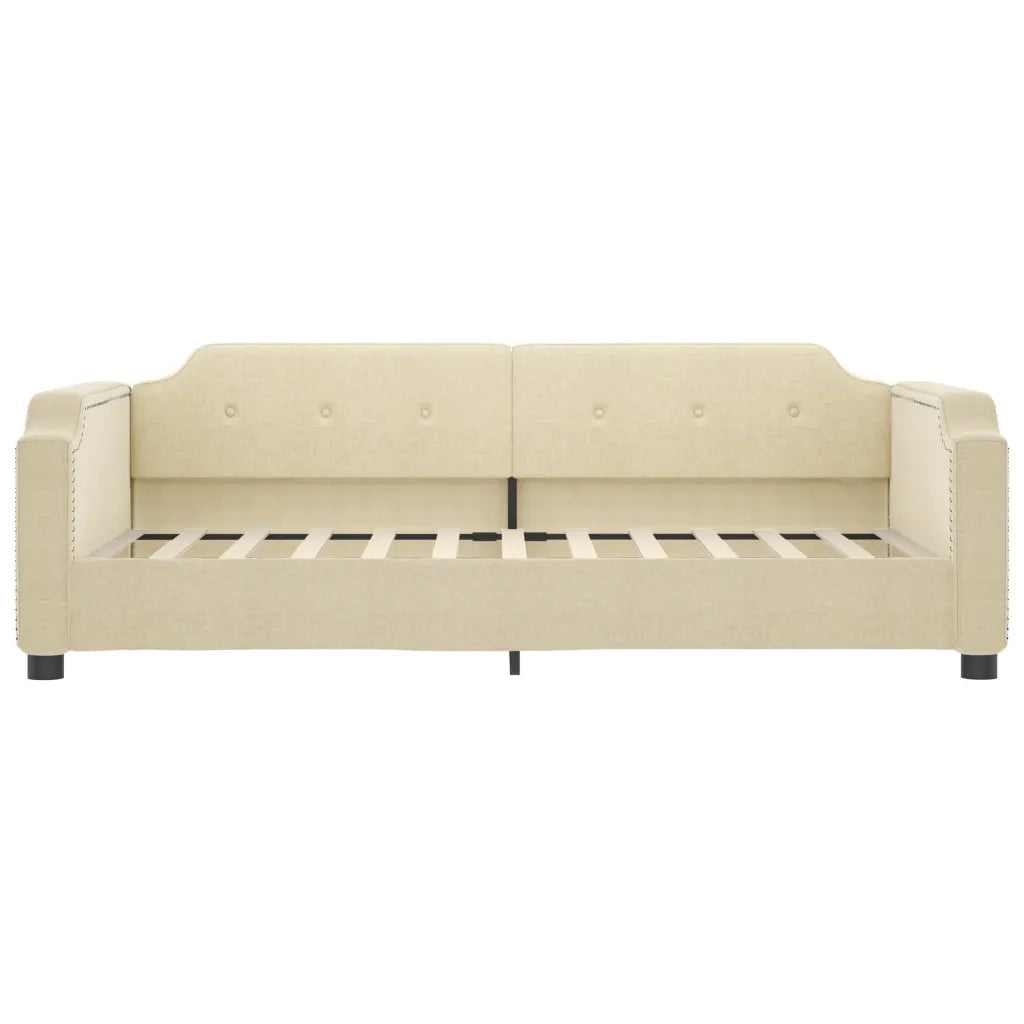 Divano Letto Estraibile con Cassetti Crema 80x200 cm in Tessuto 3197669