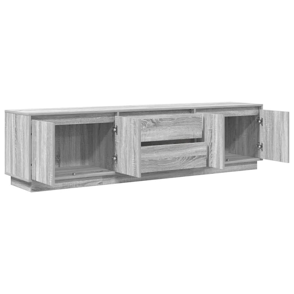 Mobile Porta TV con Luci LED-Credenza per TV Grigio Sonoma 193,5x41x50 cm