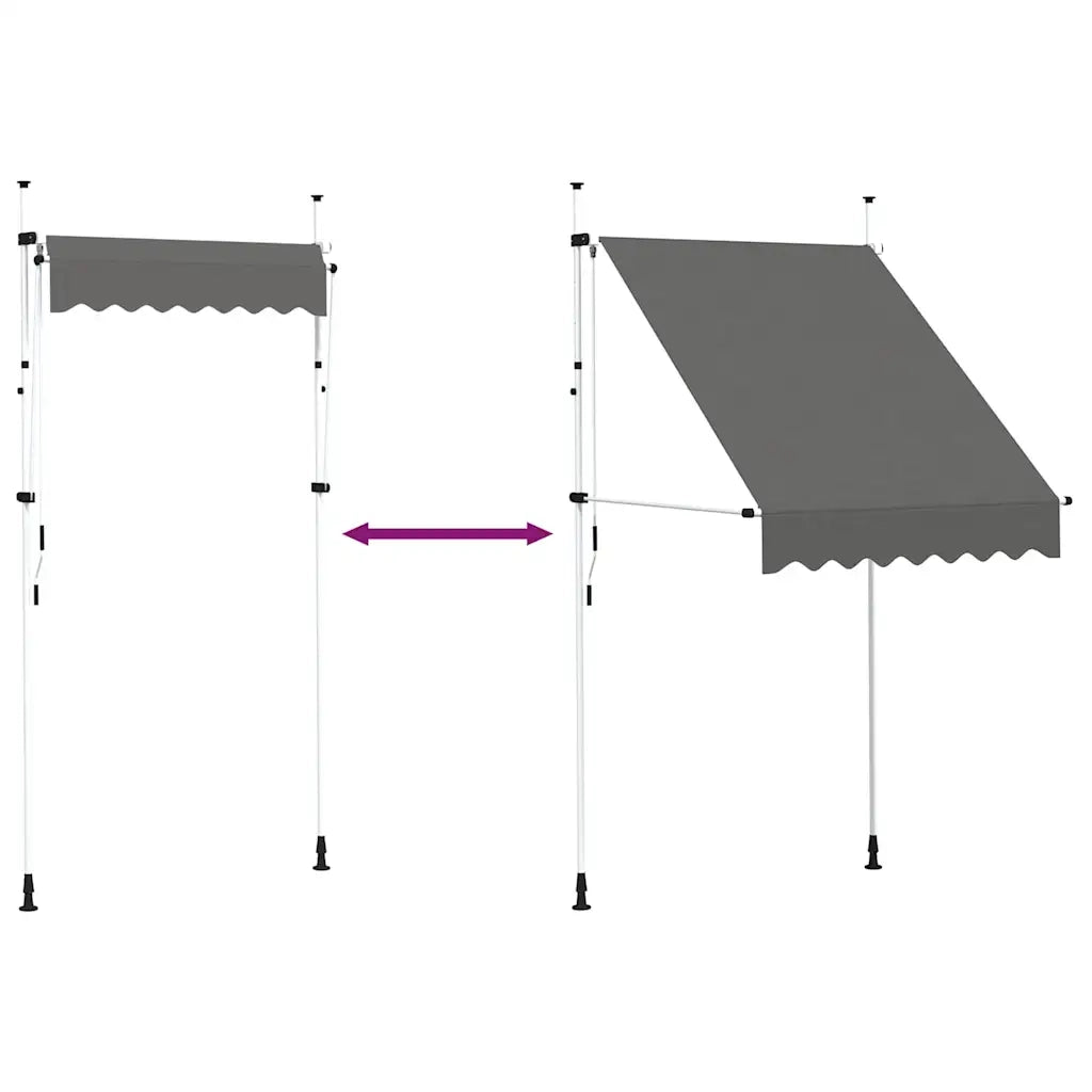 Tenda da Sole | Tenda parasole Retrattile Manuale 150 cm Antracite