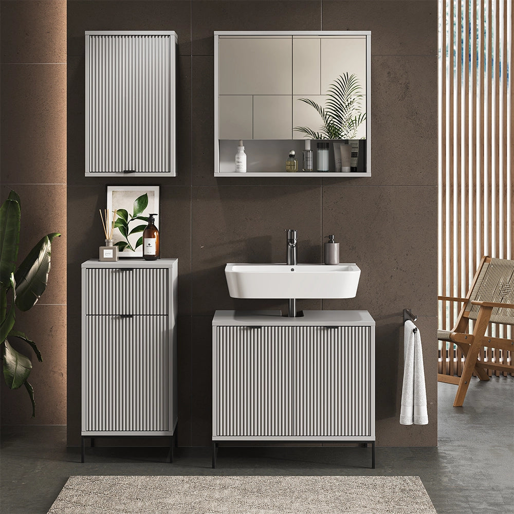 Vicco Mobile bagno Grigio 40 x 65 cm con 2 ripiani