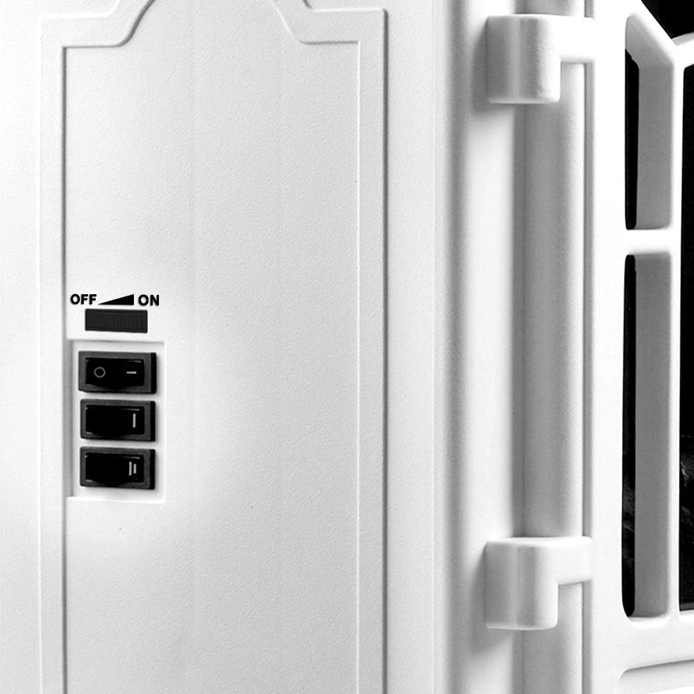 DEUBA® Caminetto Elettrico 2000W Termocamino Luce LED Effetto Fiamma Realistico Stufa Elettrica Camino Radiatore Bianco