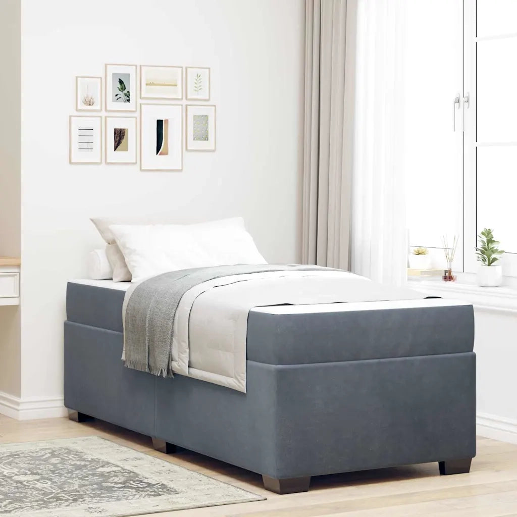 Struttura del letto Grigio scuro 100 x 200 cm Tessuto