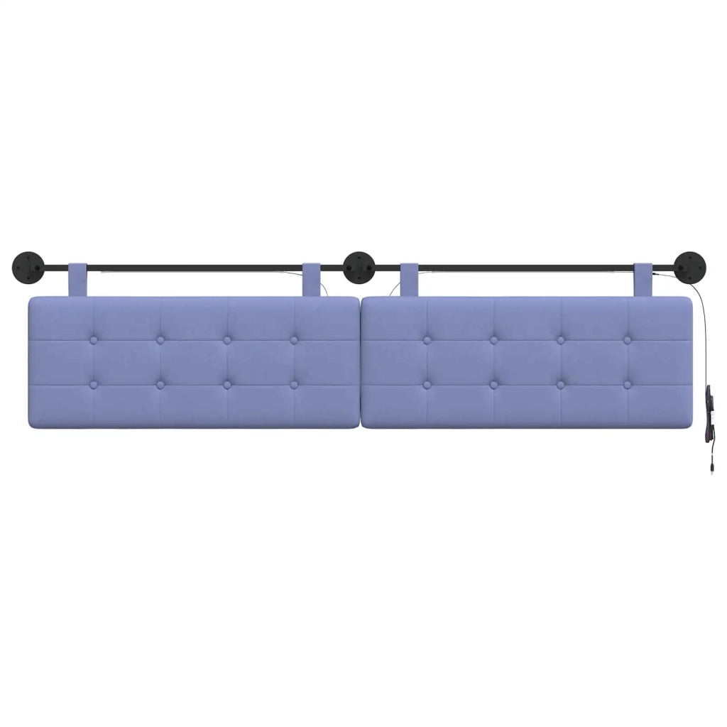 Testiera | Testata sospesa Con luce LED Blu jeans Tessuto