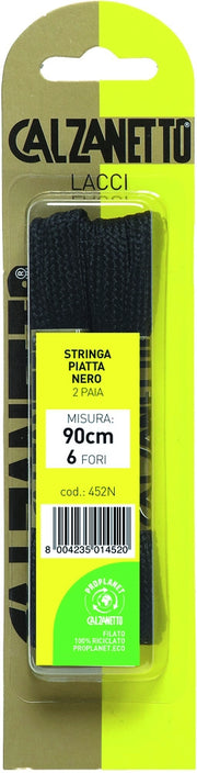 Calzanetto LACCI PIATTI PER SCARPE 2 PAIA cm.110  Col. Nero