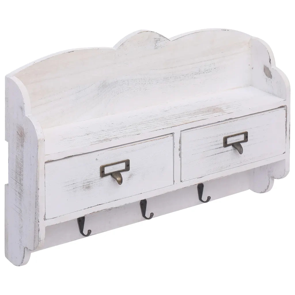 Appendiabiti a Muro Bianco 50x10x34 cm in Legno CFW2276324