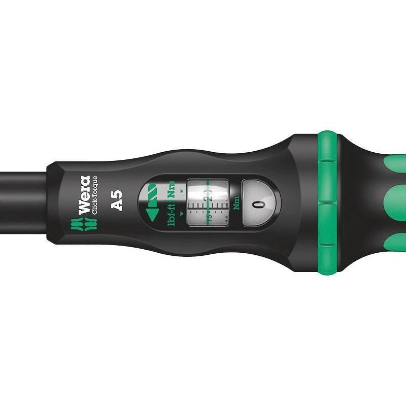 Wera 05075604001 Click-Torque A 5 Chiave dinamometrica Meccanica 2,5 - 25 Nm con Ratchet Reversibile colore Nero Verde