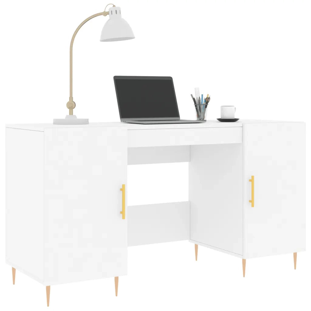 Scrivania | Tavolo da Ufficio Bianca 140x50x75 cm in Legno Multistrato