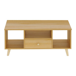 Mobile TV 3 Ripiani 1 Cassetto 90x30x45 cm in Legno Effetto Acero