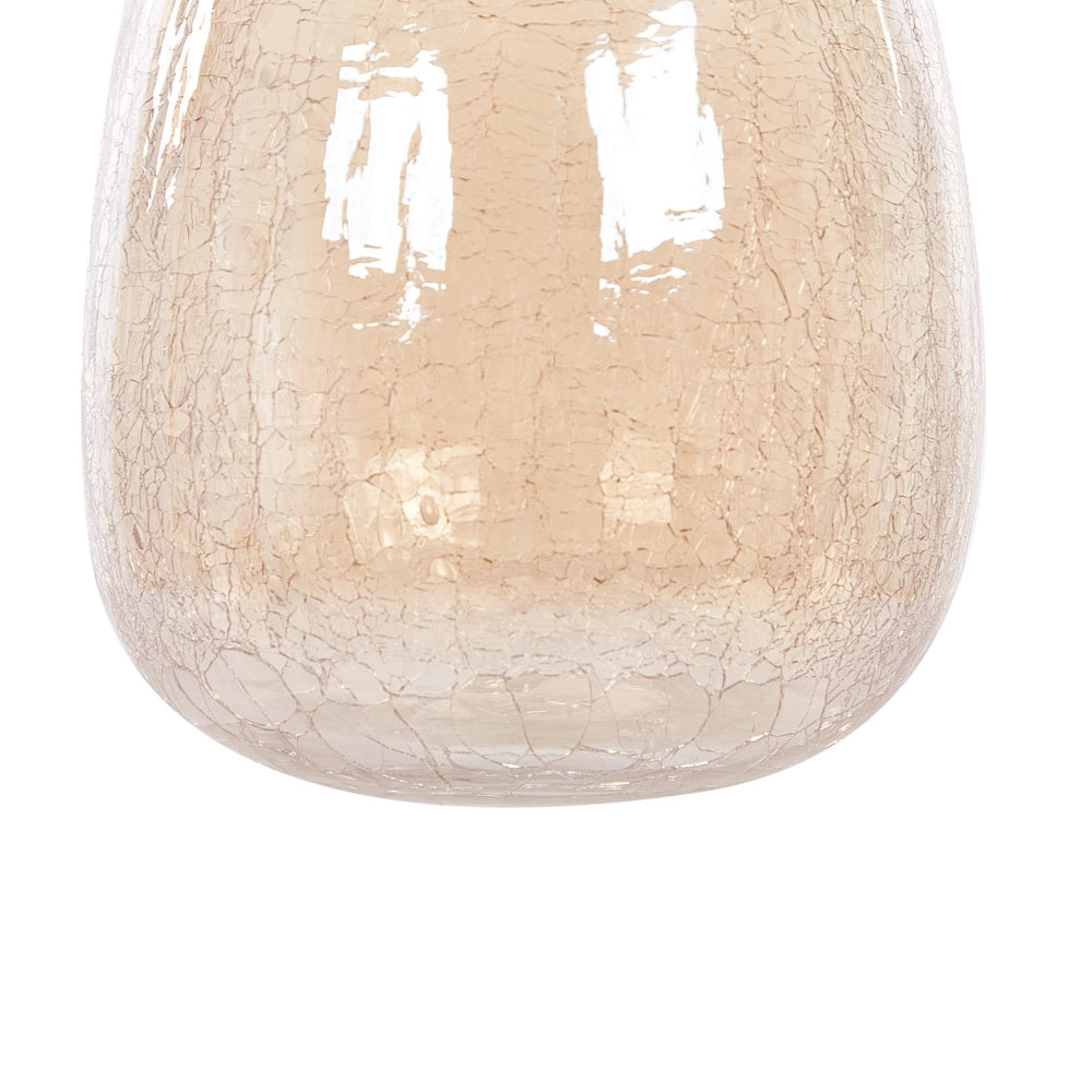 Vaso di fiori in vetro di colore beige effetto lucido 22 cm stile moderno centrotavola soggiorno