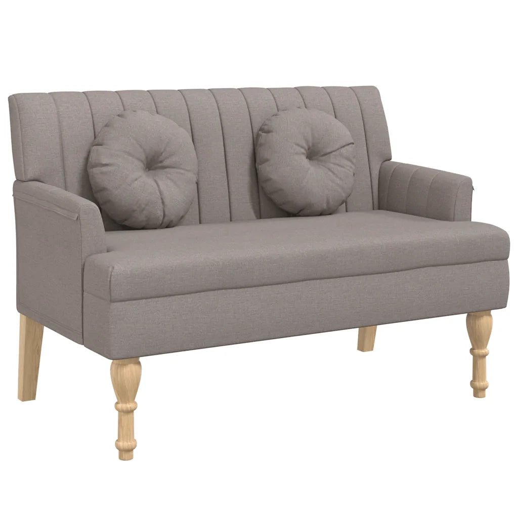 Panca con Cuscini Tortora 113x64,5x75,5 cm in Tessuto CFW8623510