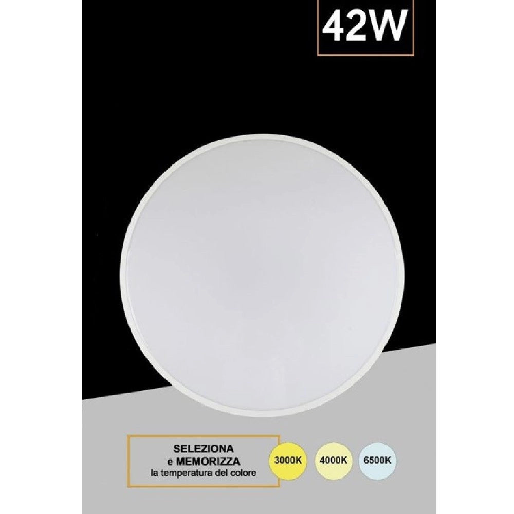 Trade Shop - Applique Da Muro Parete Led Rotondo 42watt Ip44 Tre Temperature Luce Es-pn480-3c -