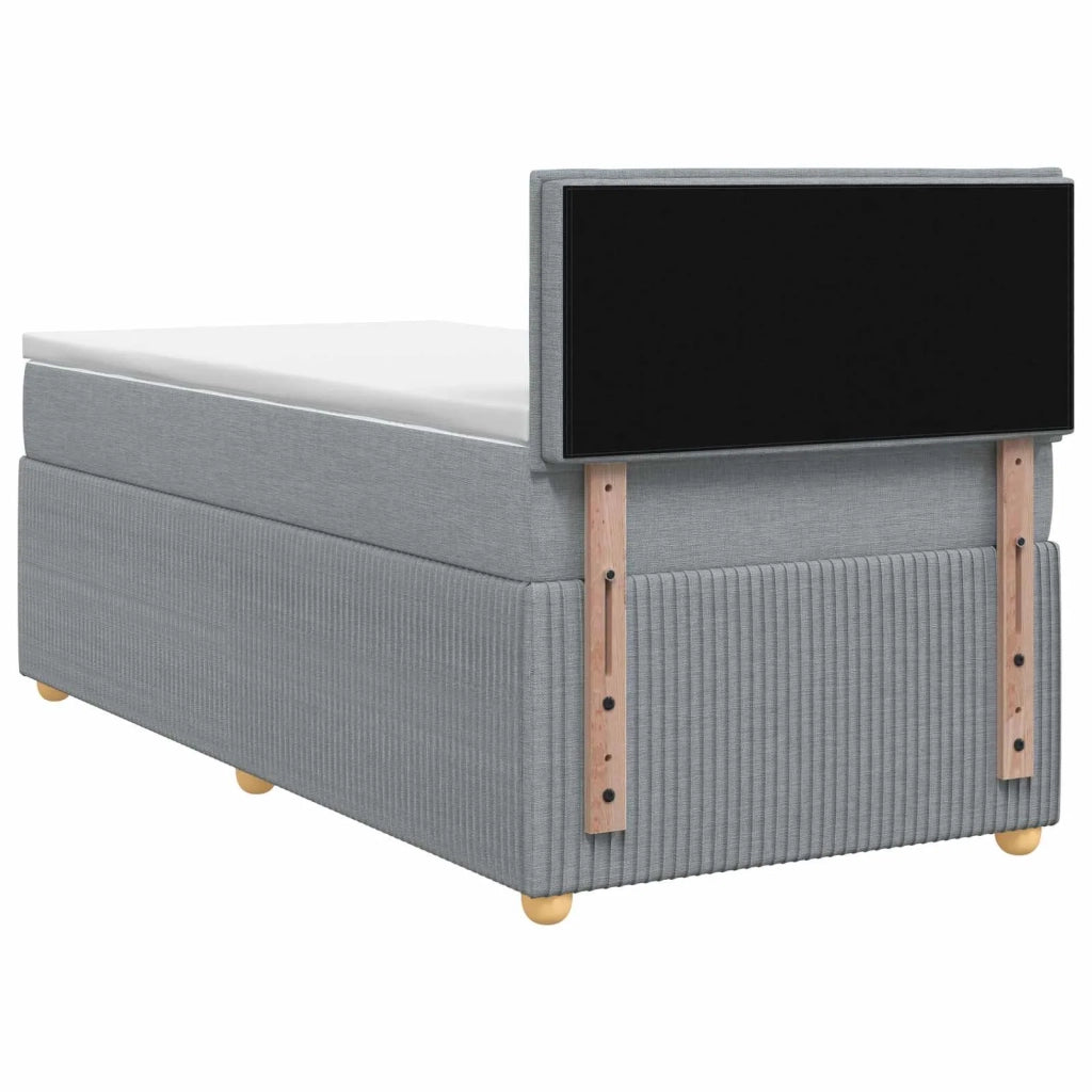 Letto box spring con materasso Grigio Chiaro 100 x 200 cm 3452869