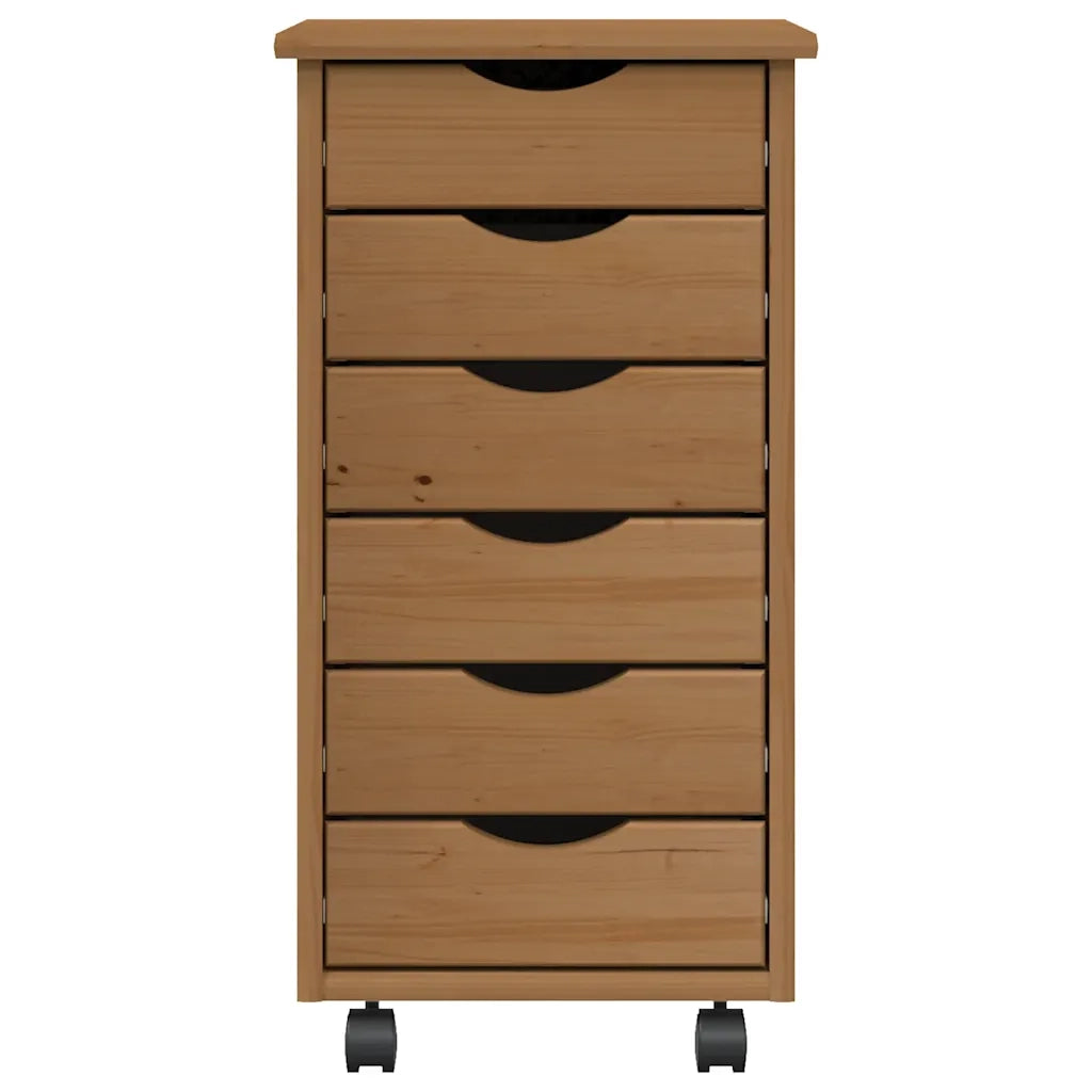 Carrello portaoggetti con cassetti 34 x 39 x 65,5 cm pratico spazio contenitivo mobile moderno in legno di pino color miele 02_0047156